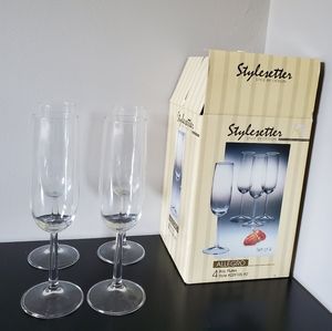 Glass champagne flutes skinny wine stylesetter 4 piece Boxed set Cups